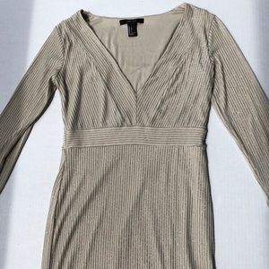 Forever21 Small Silver Long Sleeve Bodycon Dress